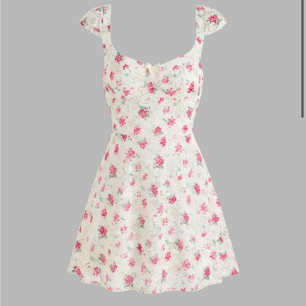 Cider Floral Lace Mini Dress